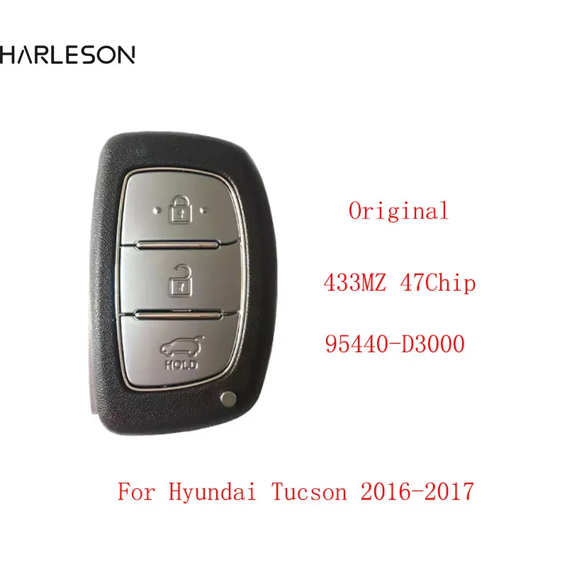 Original aftermarket 3 botão 433mz 47 chip 2016-2017 para hyundai tucson chave inteligente 95440d3000 fccid 95440-d3000