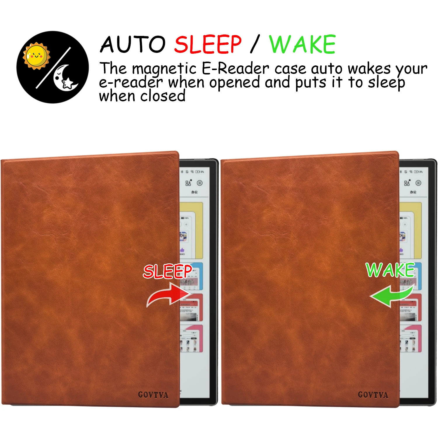 Ultra-Thin Magnetic Leather Tablet Case with Pen Buckle and Auto Sleep/Wake