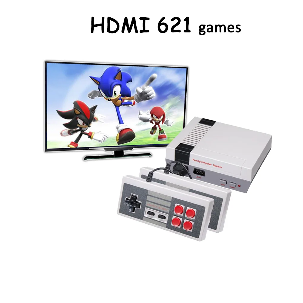 HD Output Built in 621 Classic Games Mini TV Game Console 8 Bit Retro