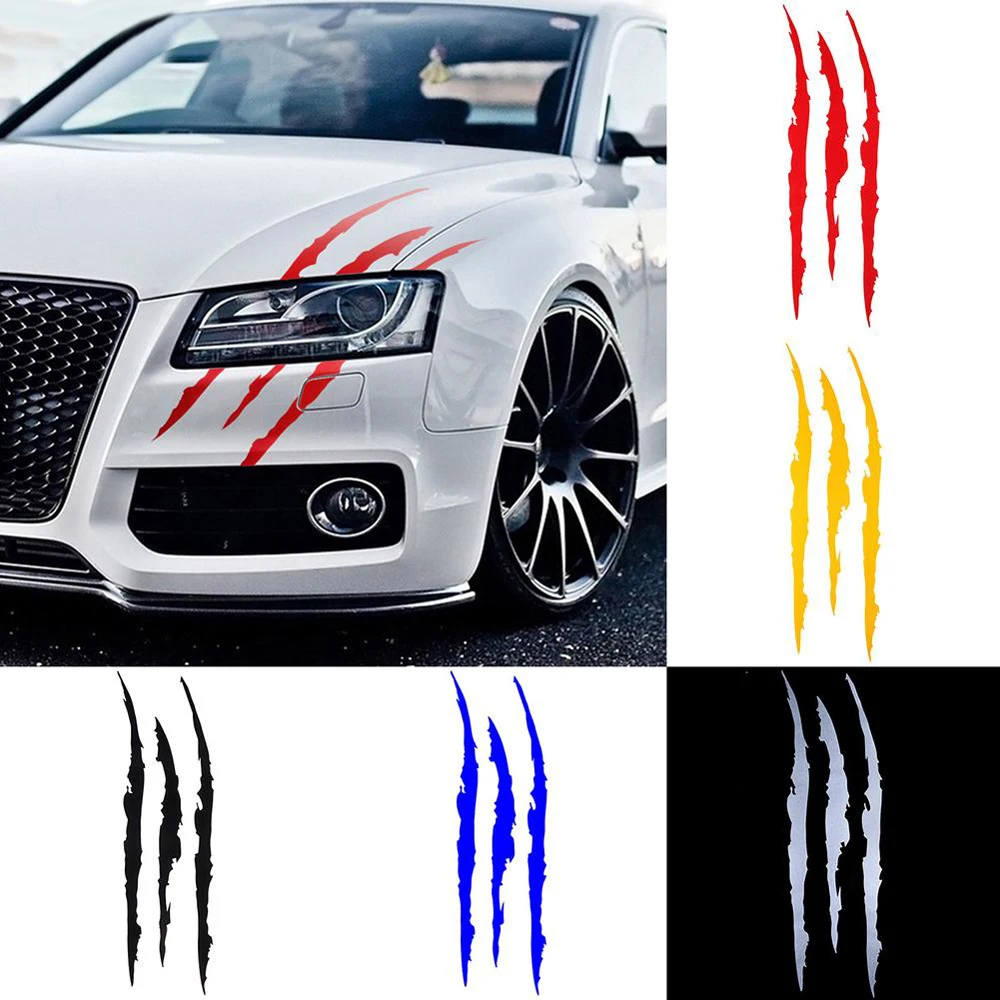 Autocollant de voiture automatique Casting Monster Claw Marks, Scratch Stripe, Auto Sauna Light Decal, Dinosaure, Raptor Paw Marks, Accessoires de voiture