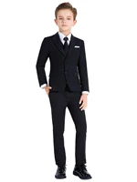 Costumes pour garçons, costumes formels colorés, ensemble de costumes 5 pièces, coupe cintrée, uniformes scolaires 2