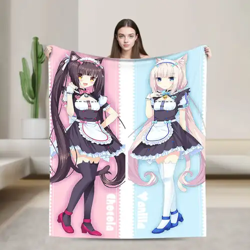 Shigure Minaduki and Fraise Nekopara Anime Blanket  Flannel Funny Soft Throw Blankets for Bed Sofa Autumn/Winter - Image 24