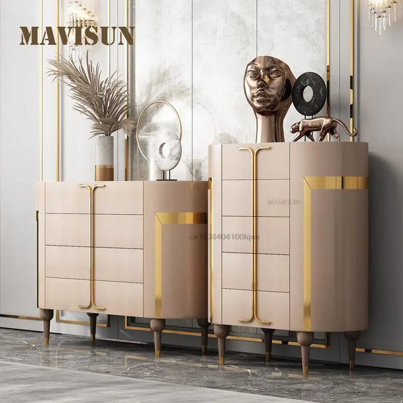 Light Luxury New Five-Drawer Cabinet Combination Modern Minimalist Villa Decoration Porch Cabinet Hallway Furniture Cupboard