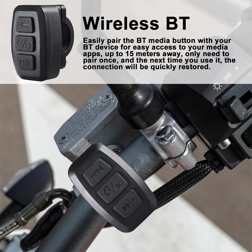 Pulsante BT wireless per auto, telecomando, pulsante intelligente universale per manubrio moto, per risposta telefonica, chiamate e controllo della musica - Image 3