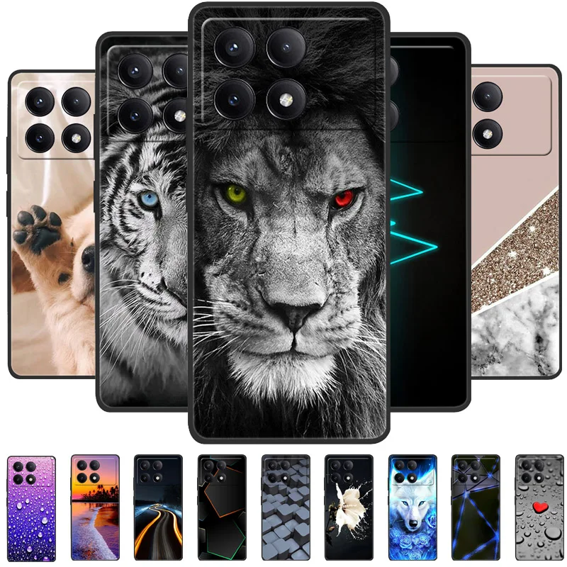 Per Poco X6 Pro 5G Custodia Pocox6 Custodia Morbida Antiurto In Silicone Tpu Per Xiaomi Poco X6 Pro 5G Capa Cartoon Matte Bumper