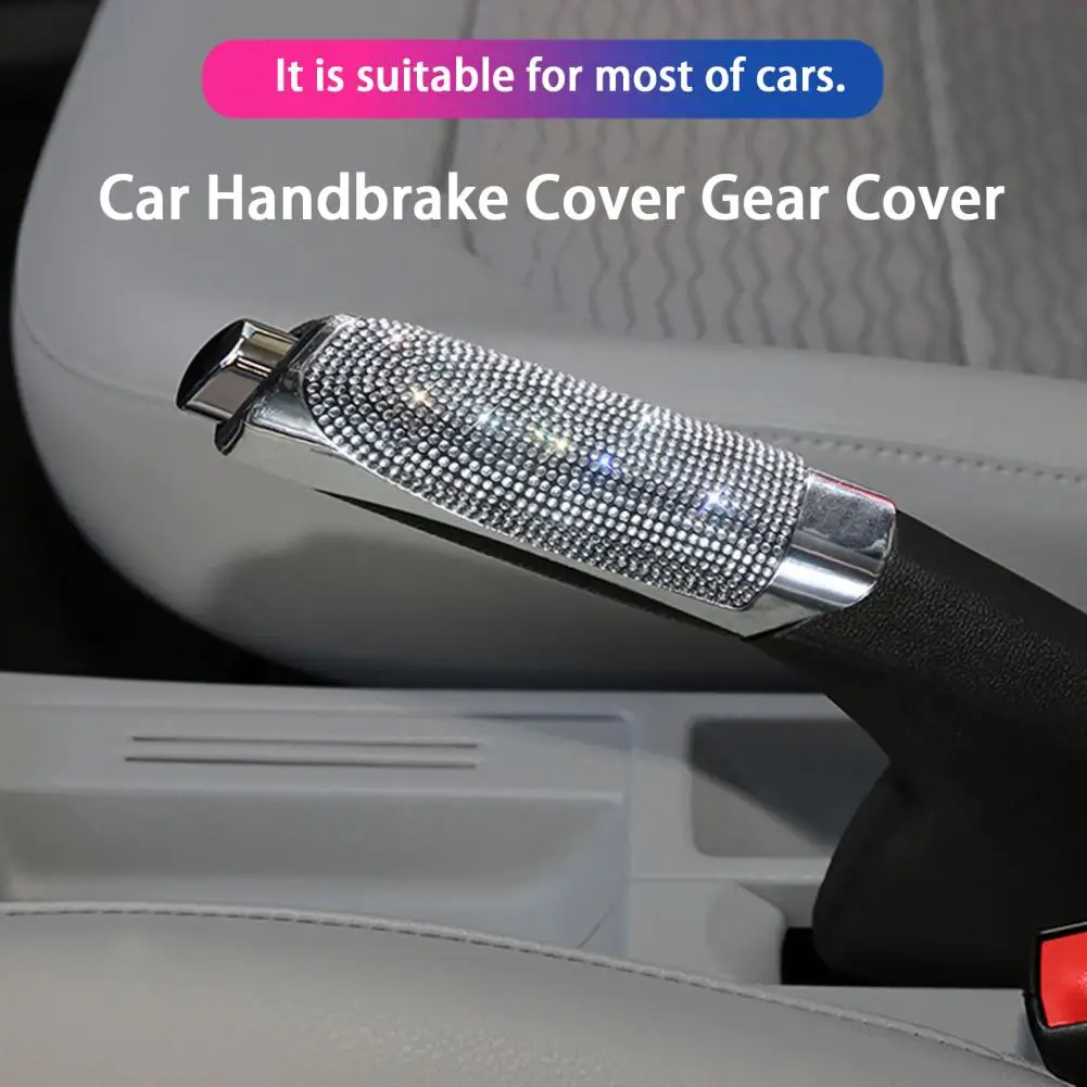 

Handbrake Case Glossy Modified Luxury Faux Diamond Auto Handbrake Decor Wear-resistant Hand Brake Trim Auto Decoration