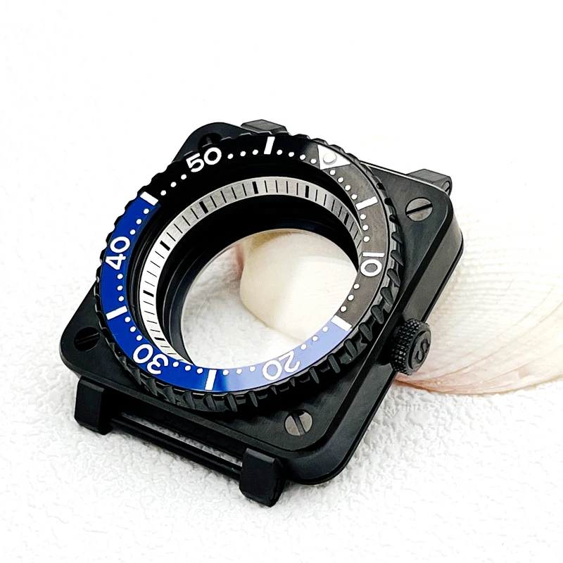 Customized Square Pilot Cockpit Watch Case with Transparent Back Cover