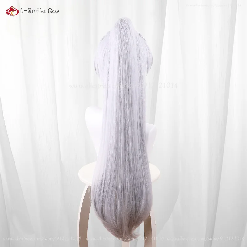 Frierenn Cosplay Perücke 65cm Silberweiß Synthetik Hitzebeständig Anime Halloween 20