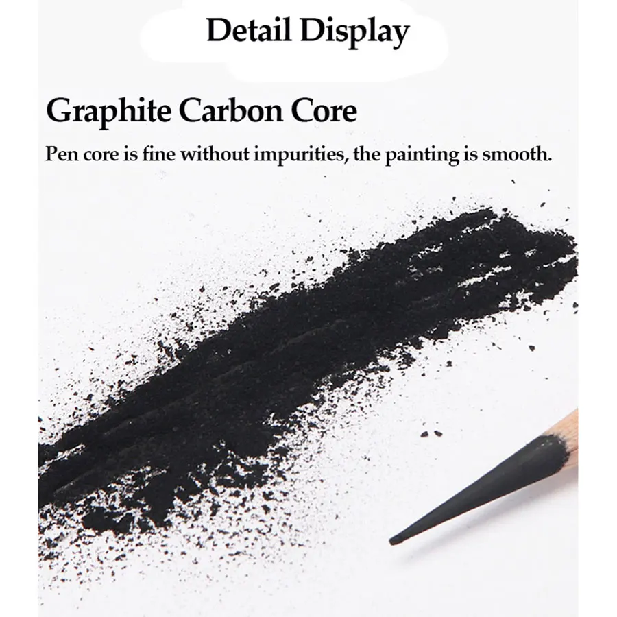 طقم أقلام رسم احترافي ، أقلام جرافيت 6H-14B ، 12 ق...