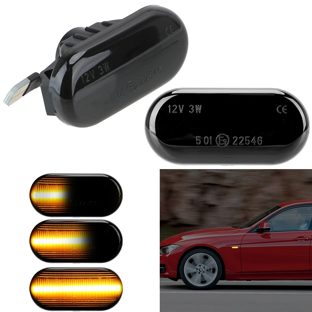 LED Car Dynamic Side Marker Blinker Light A Pair Turn Signal Light For