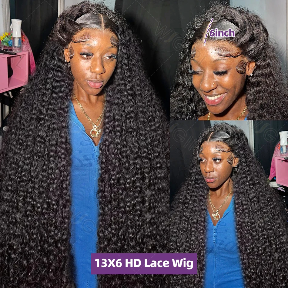 Human Hair Wig Deep Wave Frontal Wig 13x6 HD Lace Frontal Wig Human Hair Brazilian Curly Lace Front Human Hair 5x5 Closure For Women