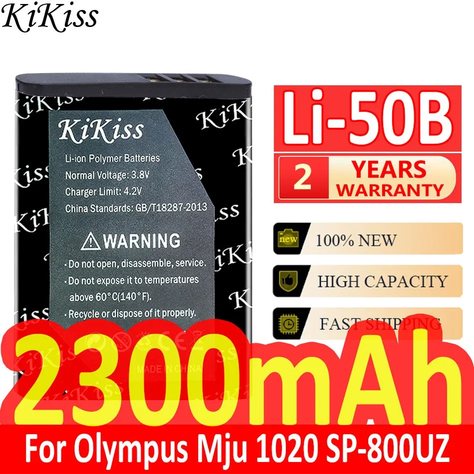 2300Mah Kikiss Potente Batteria Li-50B Per Olympus Per Mju 1020 Sp-800Uz Stylus 1010 U 1010 Ricoh Cx3 Cx4 D-Li92 Dli92
