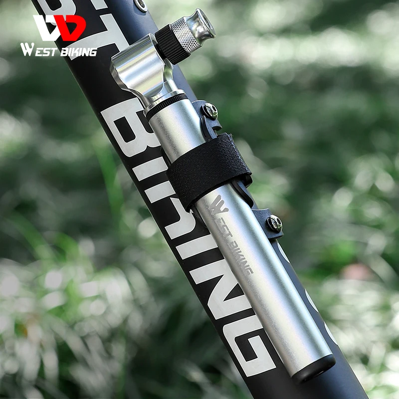 

WEST BIKING мини велосипедный насос портативный ручной двухсторонний воздушный насос 300PSI MTB шоссейный велосипед шины для футбола алюминиевый сплав