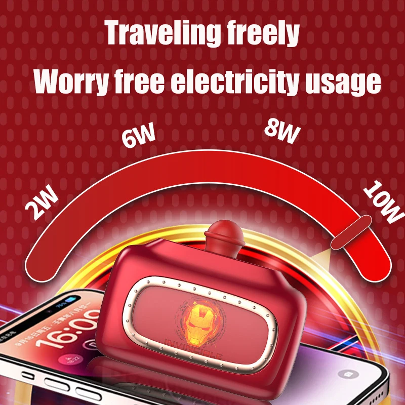 Marvel Co-Branded 6000mAh Portable Capsule Power Bank External Spare Battery Pack Mini Powerbank For iPhone 15 14 Samsung Xiaomi
