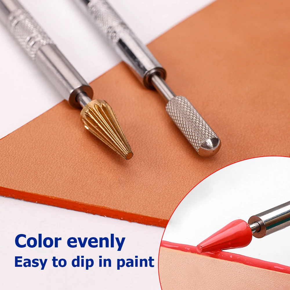 Leather Dye Pen Leather Edge Double Head Oil Gluing Painting Roller Pen Stick Paint Roller Tool DIY Leather Craft Double Side