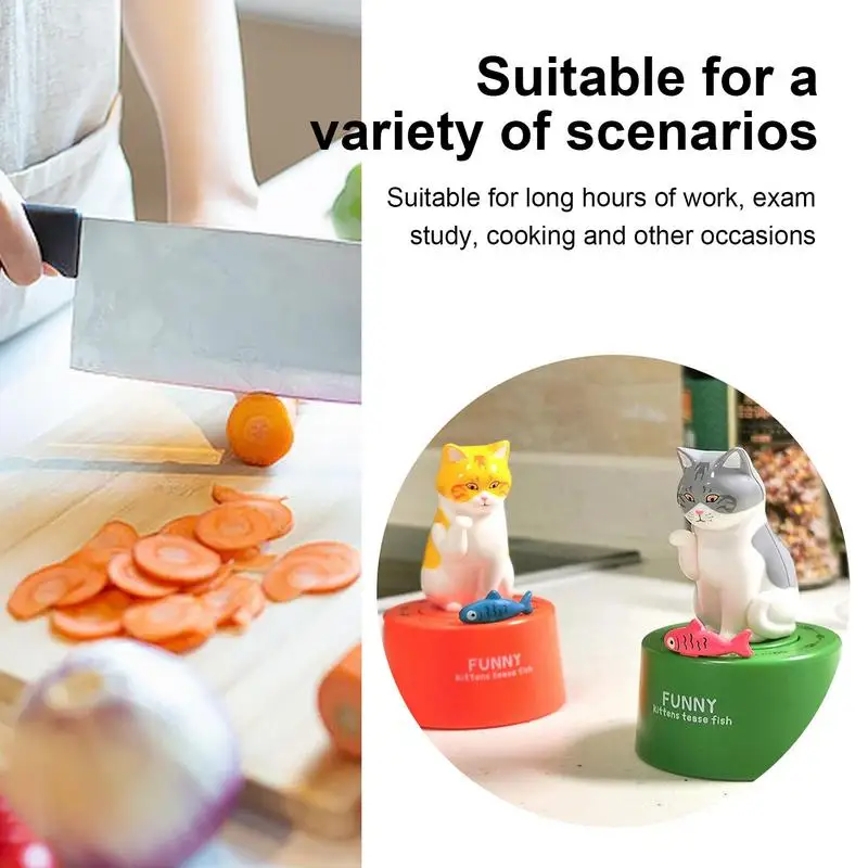 Timer Creative Cute Cat Mechanical Timer Kitchen Cooking Child Study Home Timer Management Countdown Timers For Teaching 2