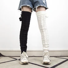  Over Knee Women Knit Boot Cuffs Leg Warmers Girl Leg Warmers Knitted Foot Cover Autumn Winter Leg Warmer Heap Socks 