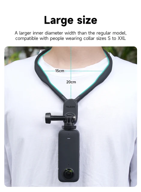 TELESIN Magnetic Neck Mount Kit with Phone Clip Vertical Adapter, POV  Selfie Necklace Holder Lanyard Strap Accessories for GoPro 12 11 10 9 8  Insta360