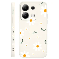 Grass Daisy Liquid Silicone Phone Case Cover - Elegant and Durable Design for Redmi Note 12S (White)