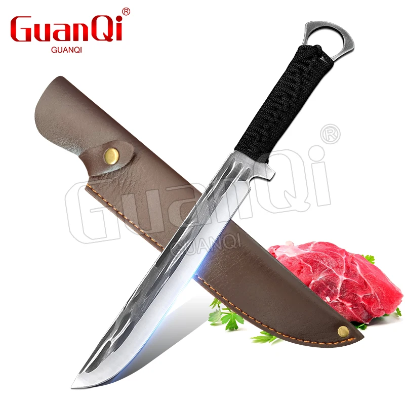 

Hand Forged Butcher Knife Meat Cleaver Boning Knife 5Cr15mov Steel Handle Chef Kitchen Knives Straight Cooking Knives