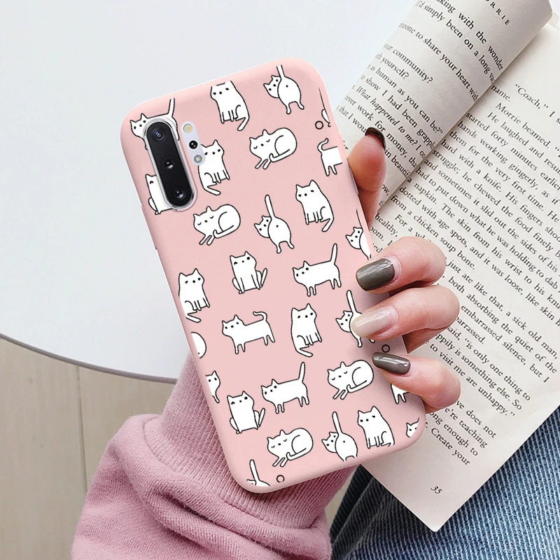 Charming Cartoons Heart Cat Soft TPU Shockproof Phone Case for Samsung Galaxy Note 10 Series