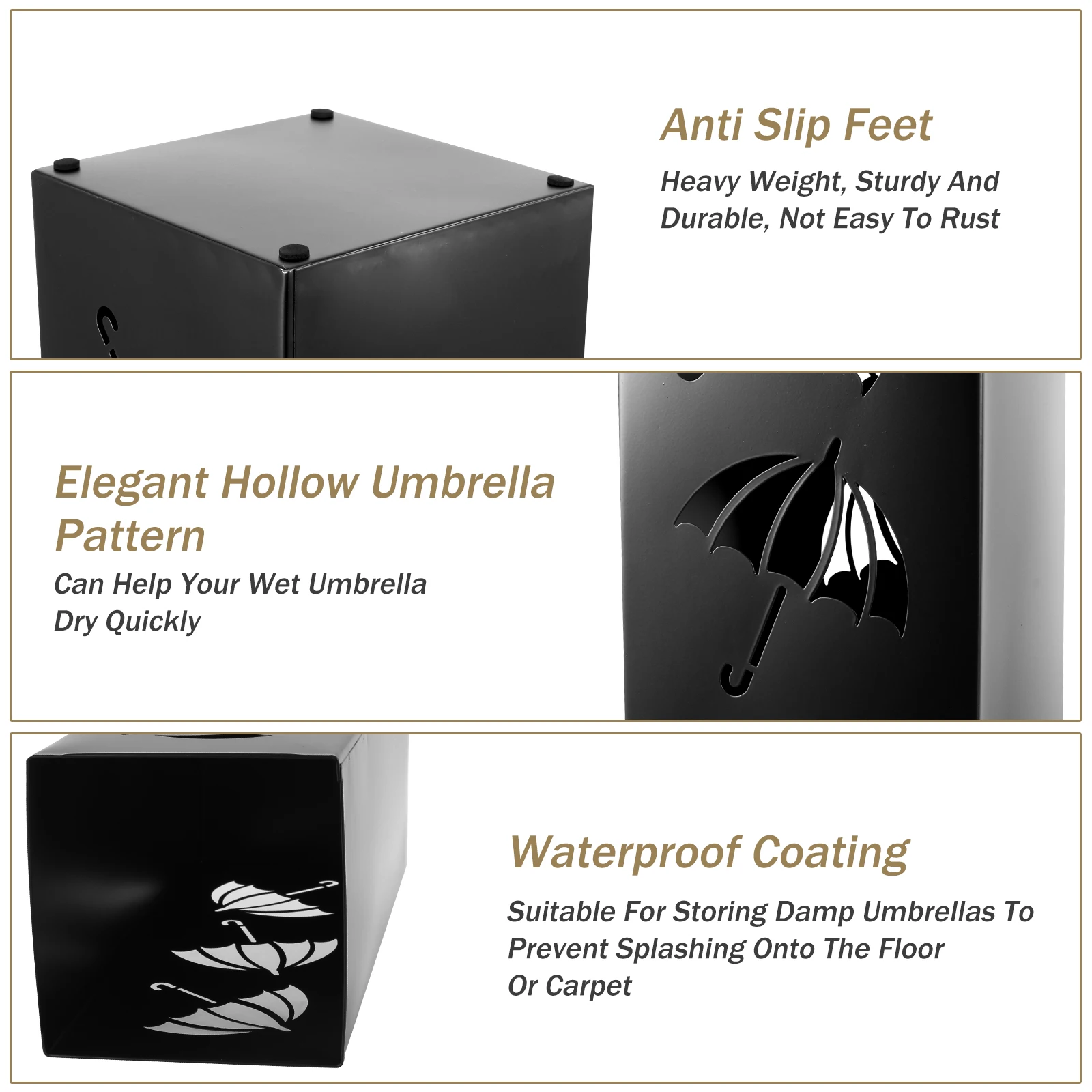 Umbrella Holder Metal Umbrella Holder Free Standing Umbrella Stand Rack Decorative Holder Bin Multipurpose Walking Sticks
