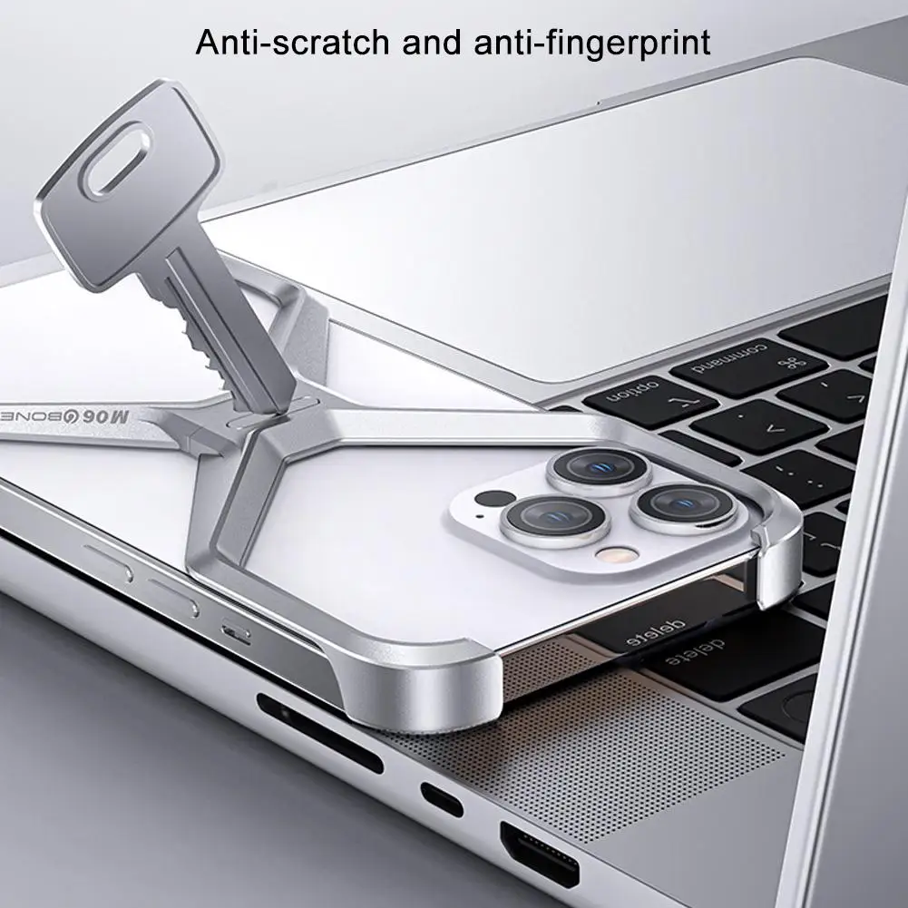 Aluminum Alloy X Type Removable Heat Dissipation Armor Shockproof Cover For IPhone 15 14 Pro Max Removable Rimless Phone Case