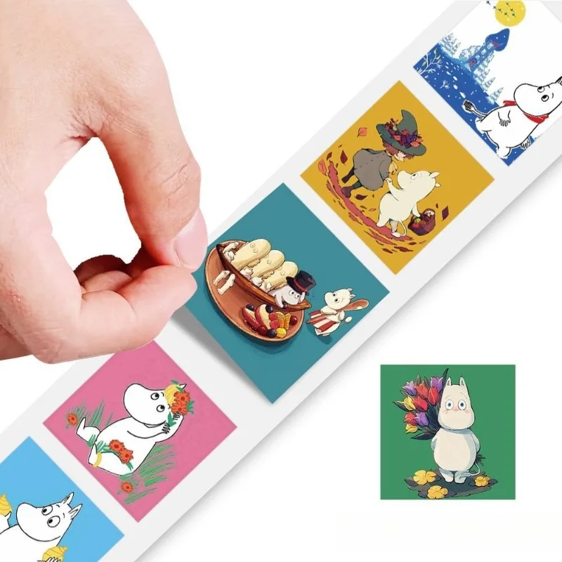 Adesivi Kawaii Serie Moomins 500 Pezzi, Personaggi Cartoon Carini, Stampa HD Creativa, Adesivi DIY per Cover Telefono e Graffiti - immagine 3