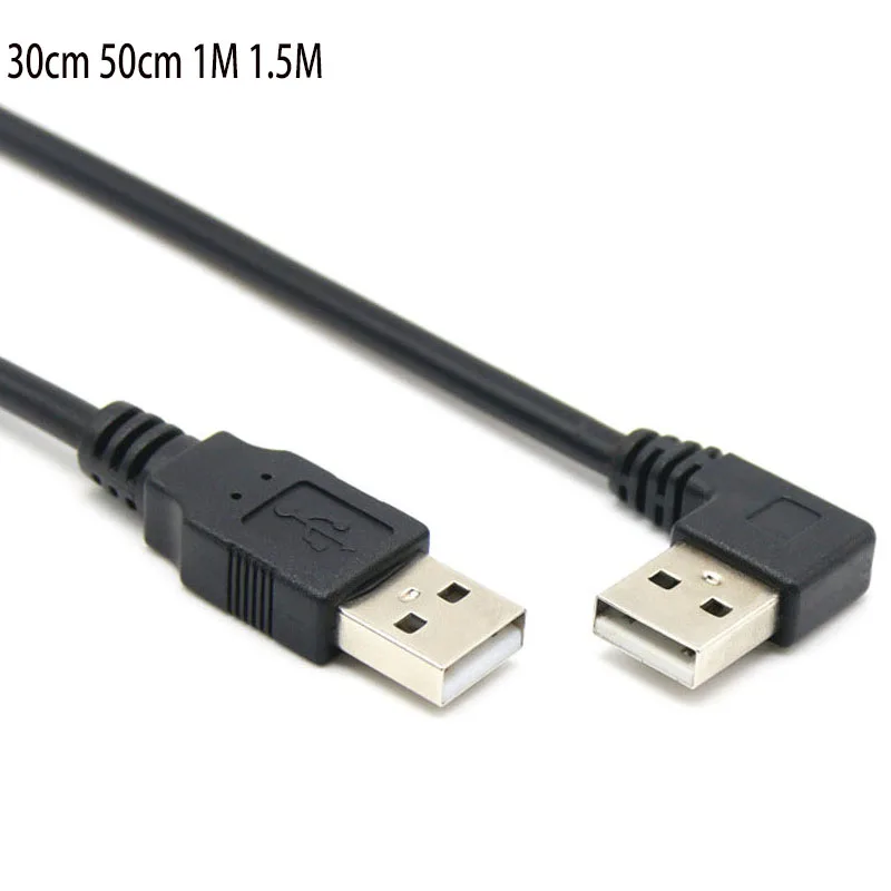 

USB 2.0 Type A Male TO Male 90 Degree Left Right Angled to Straight Extension Cable Straight Connection data cable
