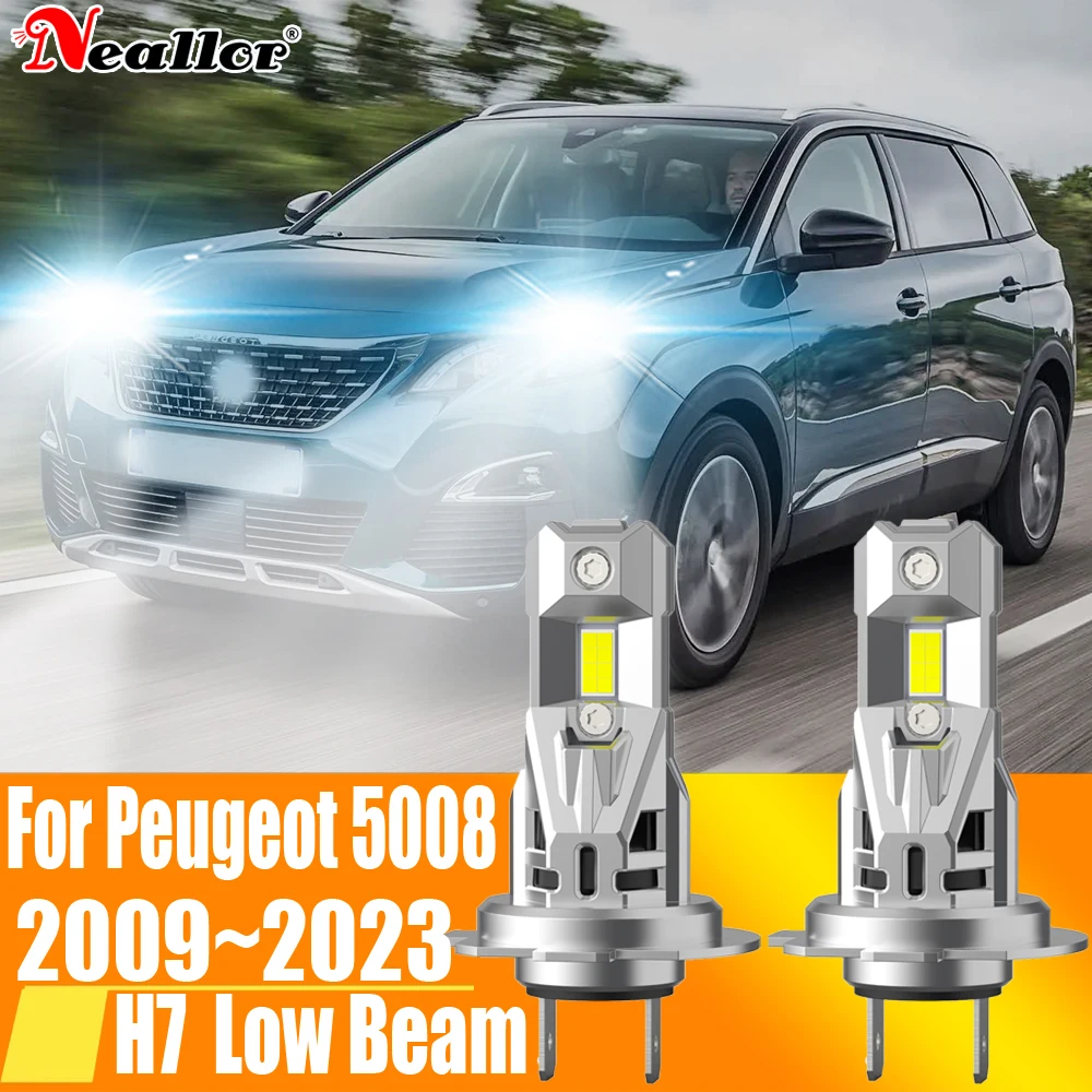 

2 шт., Автомобильные светодиодные лампы H7 Canbus H18 6000K 12 В 55 Вт для Peugeot 5008 2009 ~ 2023