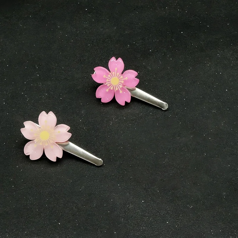 Anime Miyazono Kaori Cosplay Pink Hair Clips Girl Gift Metal Hairpin Cute Duck Bill Hairpin Accessories