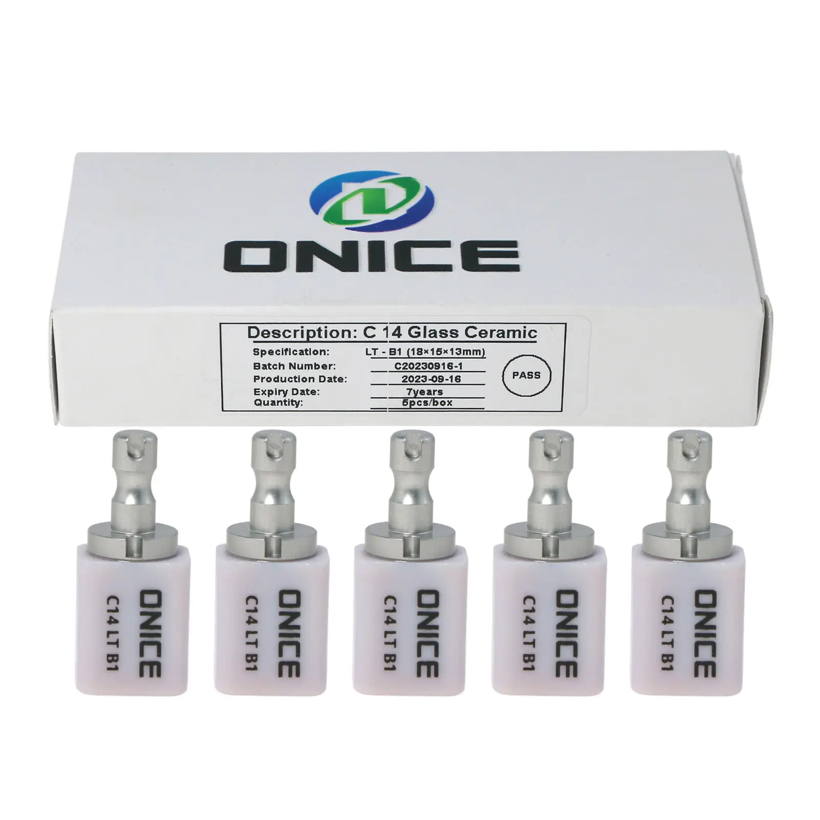 Emax Sample ONICE C14 18*13*15 Dental Glass Ceramic Lithium Dislicate Blocks HT/LT Dental CAD/CAM for Dental Lab Making Veneer 3