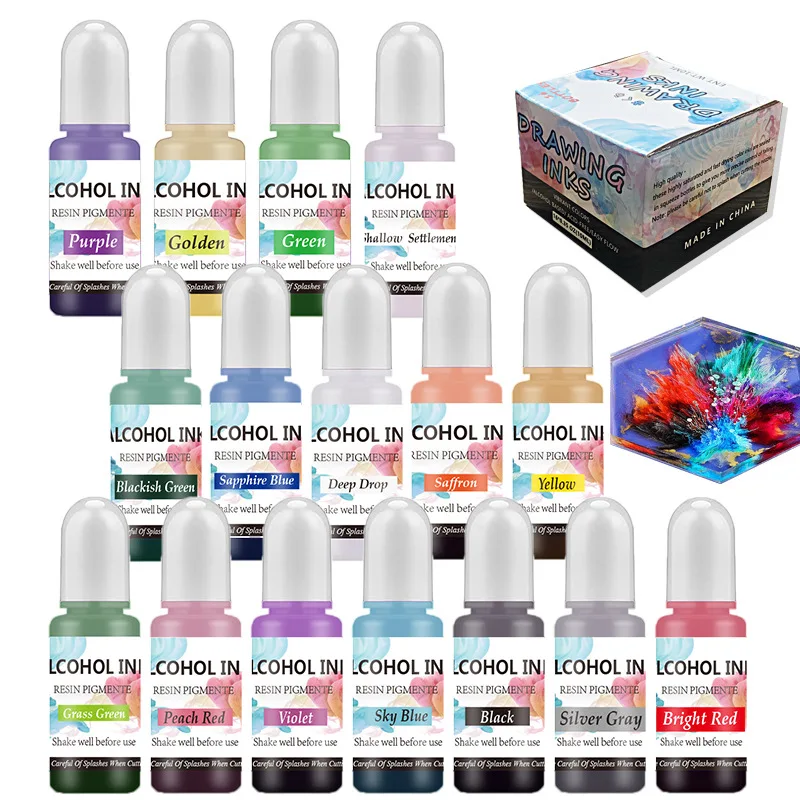 A Set Ink Alcohol Resin Pigment Sleeve Candle Dye Pigment Liquid Colorant Dye Ink Diffusion For UV Epoxy DIY Jewelry Handicrafts 1