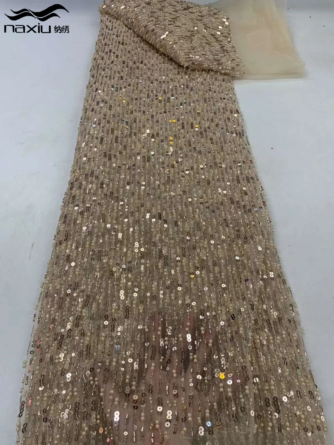 

Madison-African Sequins Lace Fabric, вышивка ручной работы, кружево из бисера, свадебное шитье, роскошь, элегантность, высокое качество, 2024