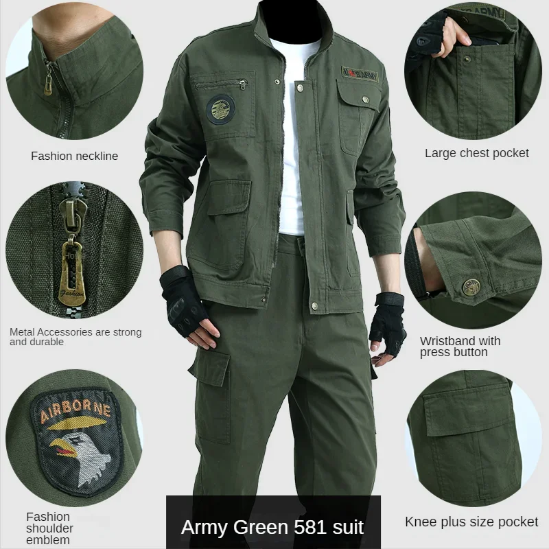 New Spring and Autumn Cotton Work Clothes Outdoor Wear-resistant Welder Thickened Labor Insurance Clothing Men Clothing