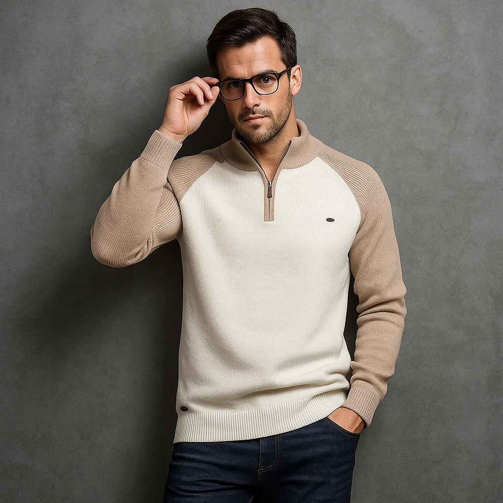 AIOPESON Y835 Mock Neck Pullover Sweater Warm