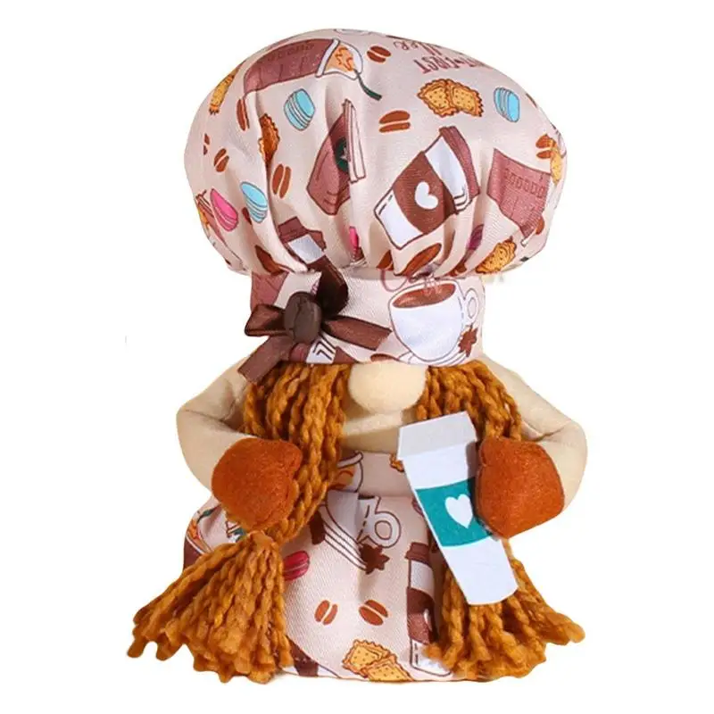 

Chef Gnome Big Hat Handmade Rudolf Doll Brown Chef Gnome Swedish Tomte Plush For Holiday Party Decor