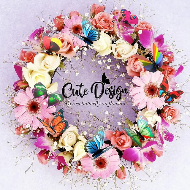 Pillangó Tétek 1 Db Kültéri Udvar Ültetvényes Virág Edényágy Kerti Dekoráció Pillangók Szitakötő Dekorációk, Fémen - Image 2