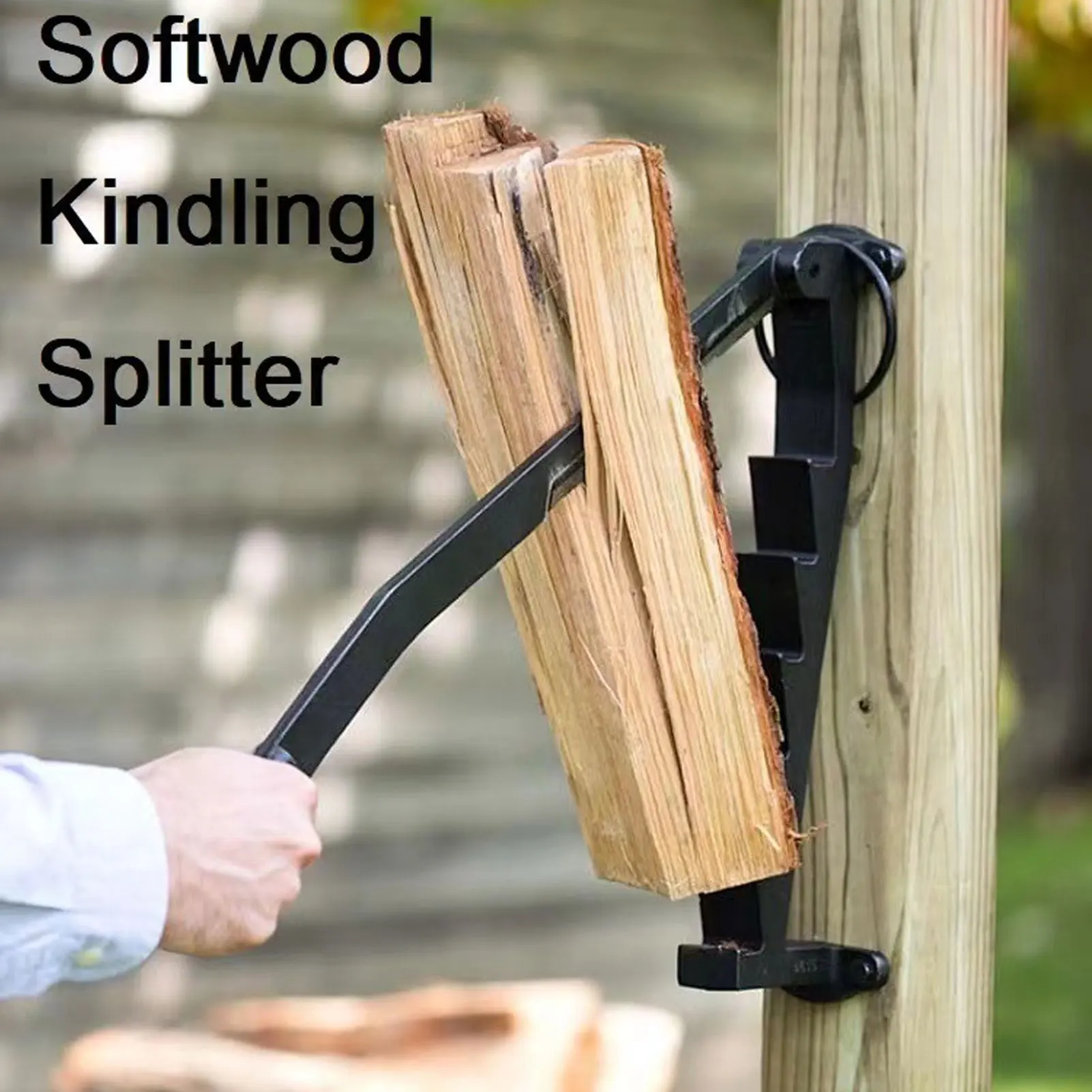 Wall Mounted Kindling Splitter High Carbon Steel Detachable Powerful Wall Mounted Log Splitter for Home Hand Log