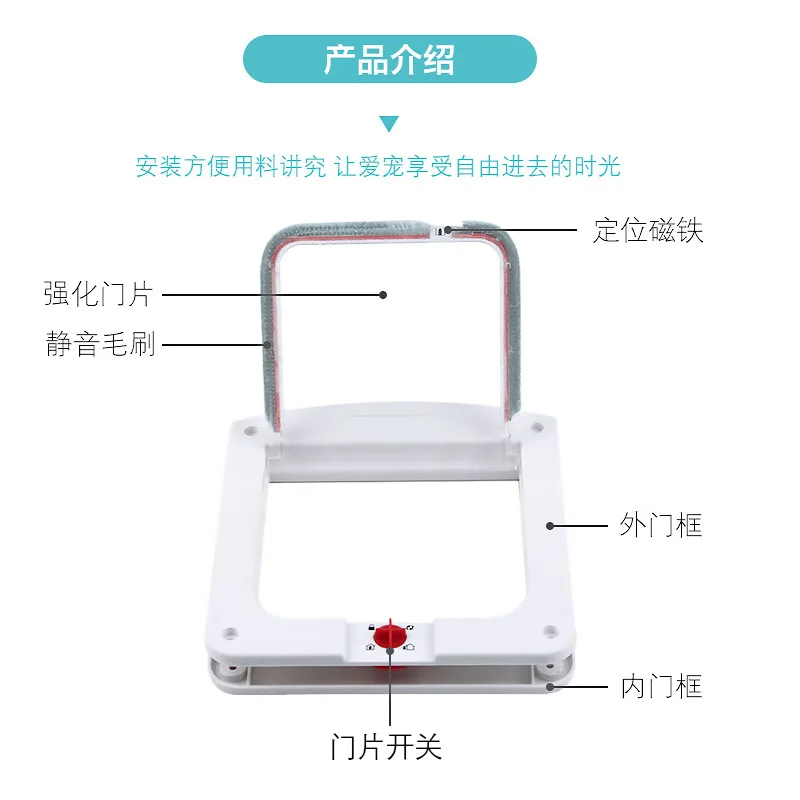Pet Cat Door Hole Dog Door Hole Control Free in and out Pet Two-Way Supplies One Piece