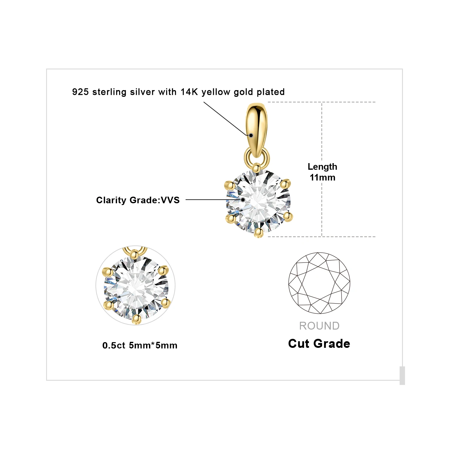 0.5ct Yellow Color