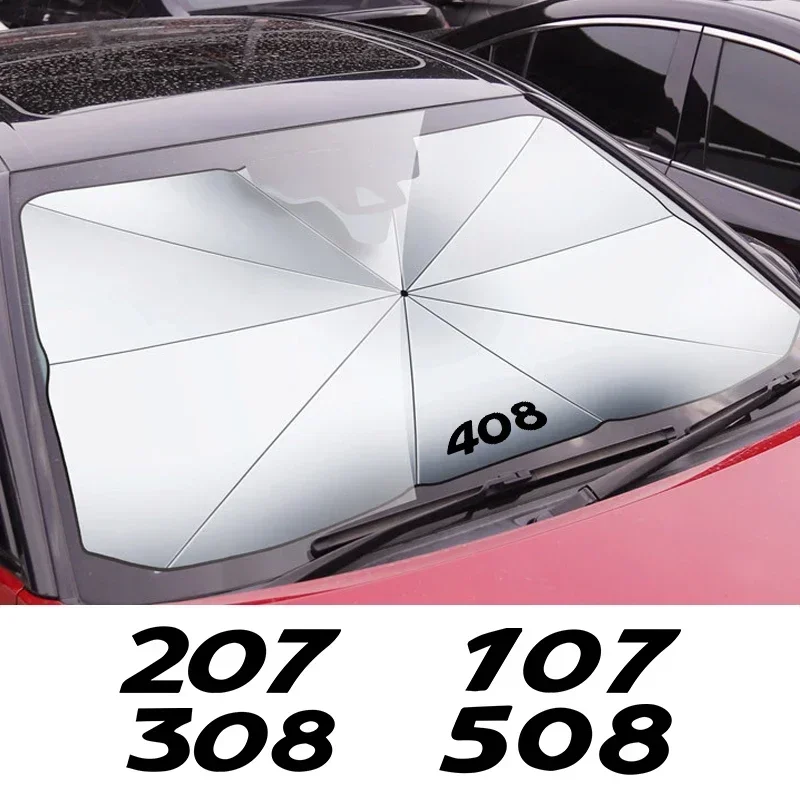 Suitable for Peugeot 206 207 208 301 307 308 406 407 408 508 2008 3008 5008 108 607 4008 Rifter 107 306 car windshield parasol — view 3