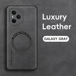 Premium Soft PU Leather Magnetic Protective Case - Elegant Cover for Honor 60 (Gray (OLG-YBP))