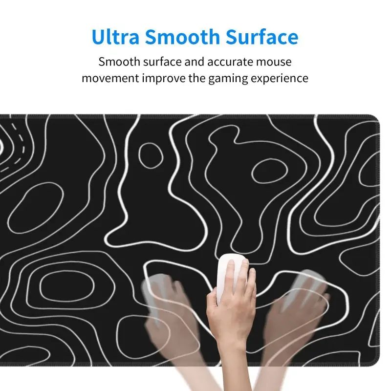 Gaming Mousepad Black and White Large Computer Gaming Accessories Anti-slip Laptop Soft