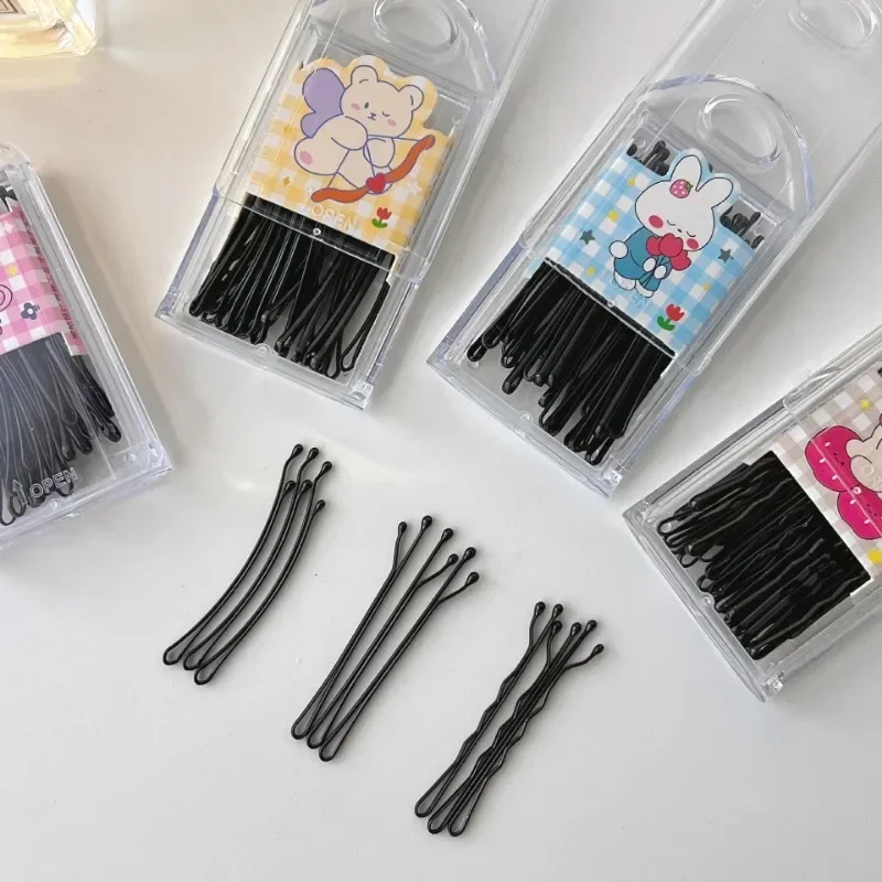 

30pcs/box Black Curly Wavy Hairpins Korean U-shaped Bangs Hair Clip for Women Girls Hair Styling Bobby Pin Barrette Accessories