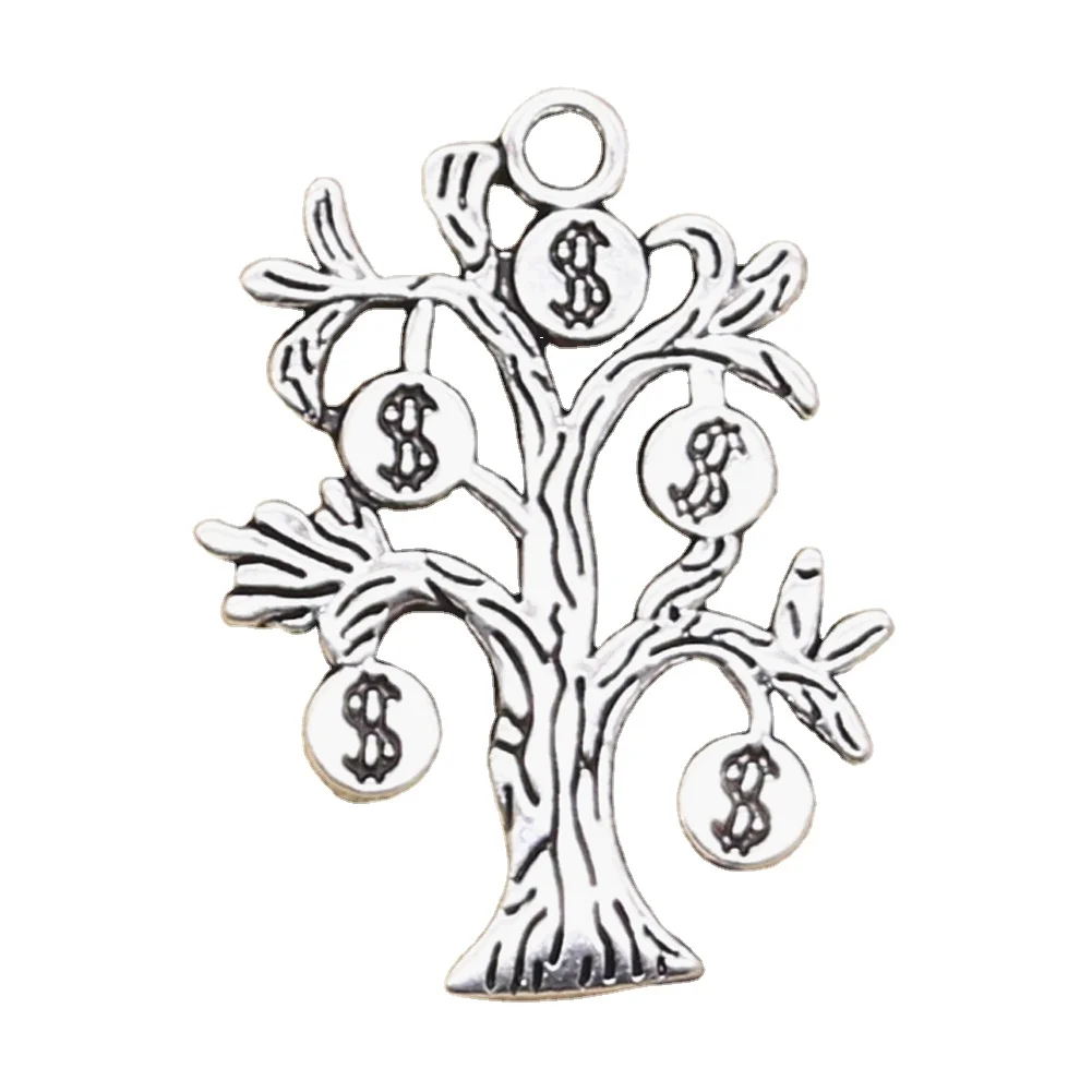 8 stücke Charms Geld Baum 29x21mm Antike, Der Anhänger fit,Vintage Tibetischen Silber farbe, DIY Handgemachten Schmuck