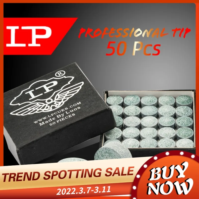 Original LP Snooker Cue Tip 10mm 50 Tips a Box Snooke Stick Kit High