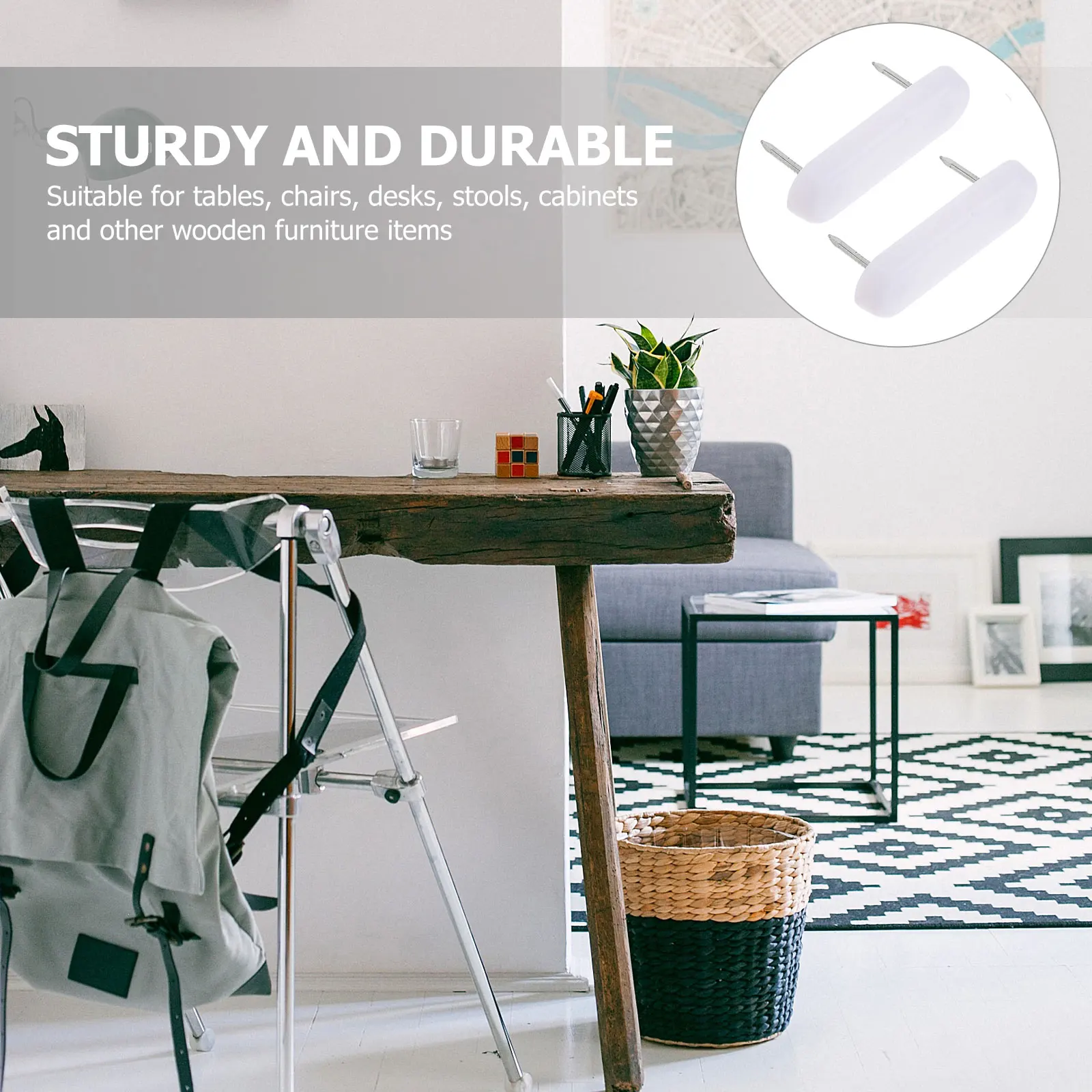 Heavy Duty Non-Slip Chair Leg Pads - 20 Pack Furniture Floor Protectors with Easy Install Double Pin Design
