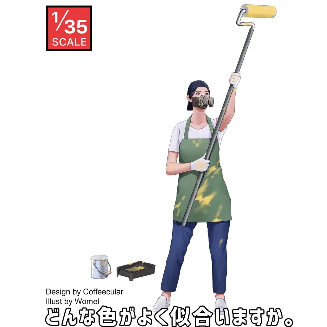 

1/35 Die Cast Resin Picture Model Assembly Kit Girl In Action Toy Model Unpainted Free Shipping