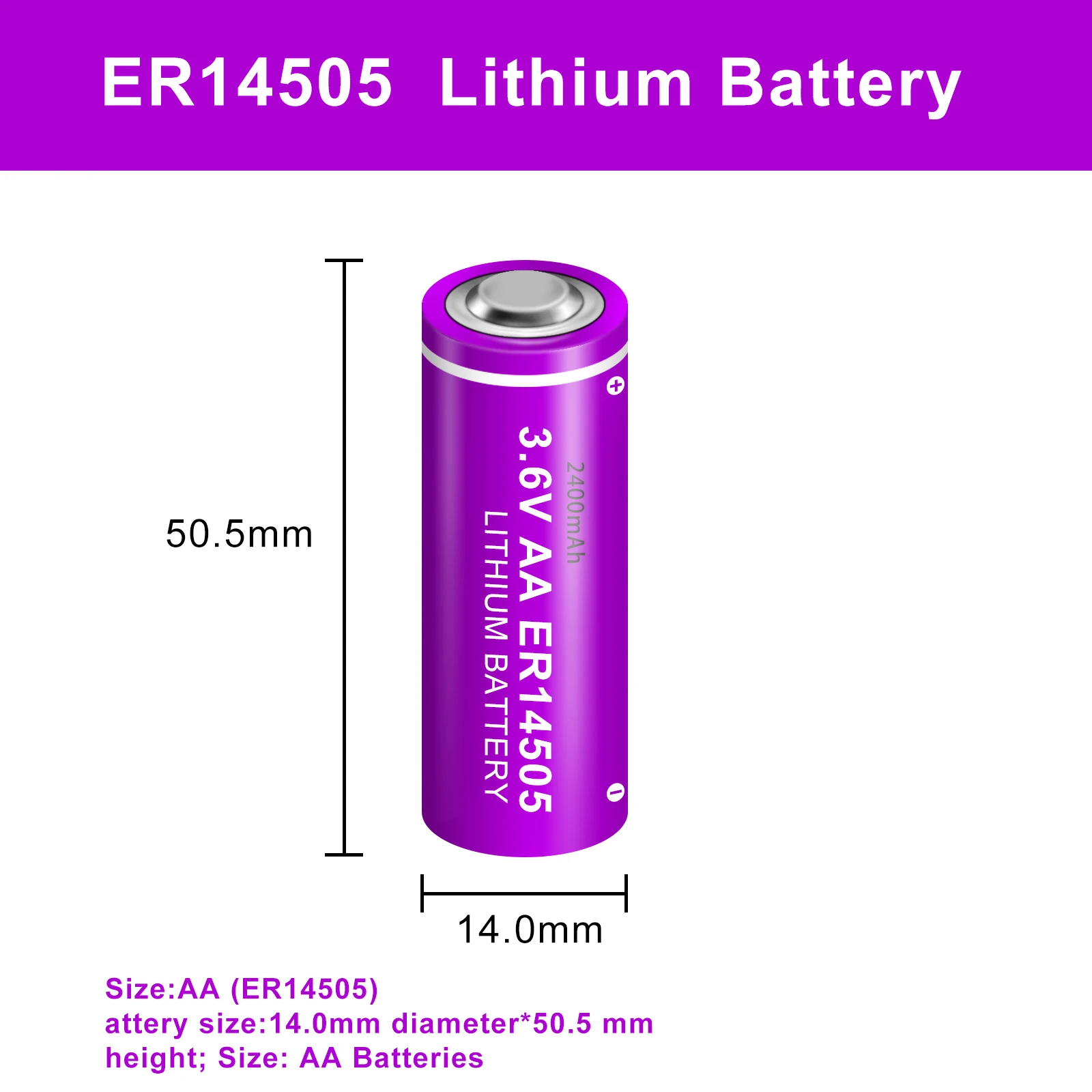 Lithium Battery 16PCS PKCELL ER14505 AA 3.6v 2400mah for Smart water gas meter electronic machine